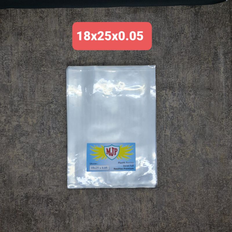 Plastik PP Bening MJP Tebal 0.05 uk 18x25 , 18x30