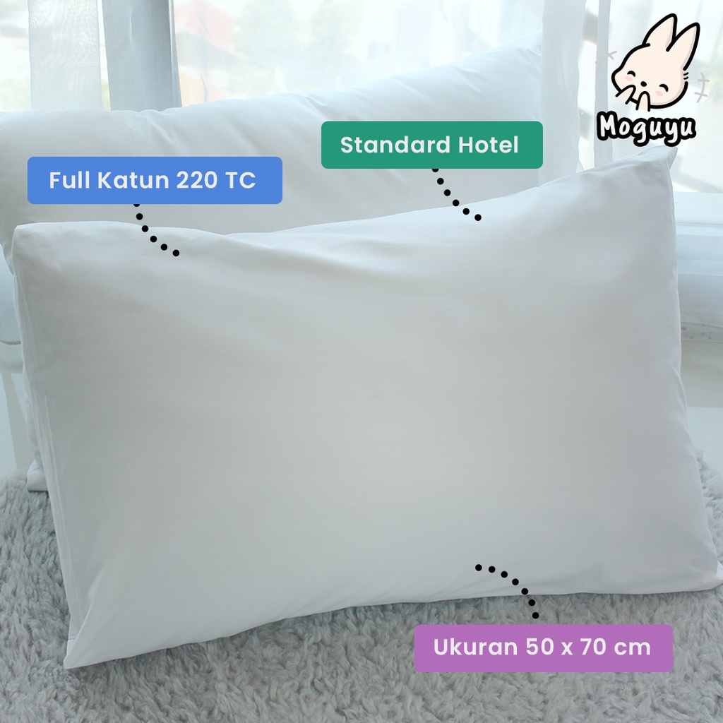 Sarung Bantal Hotel Full Katun 50 x 70 cm