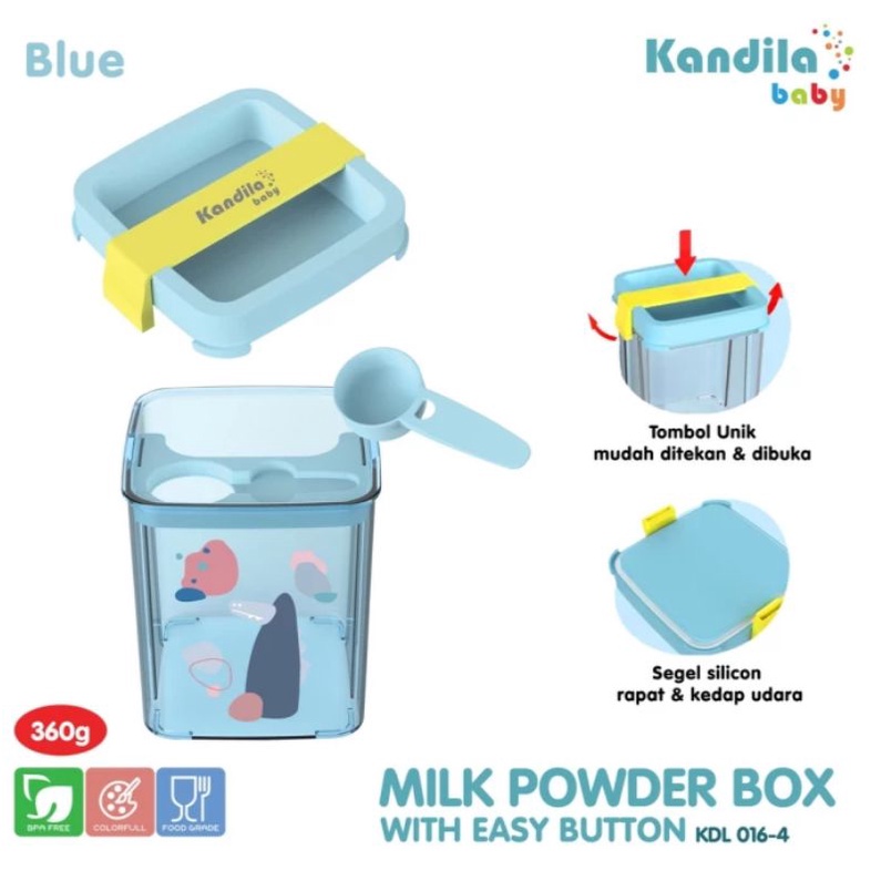 Kandila Baby Milk Container Powder Box 360gr KDL016-4 KDL016-5 KDL016-6 KDL016-7- Wadah Tempat Susu Bubuk Formula Bayi