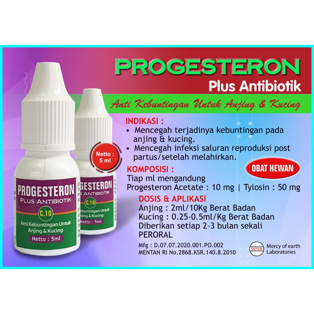 PROGESTERON 5 ml Anti Kebuntingan untuk Anjing dan Kucing