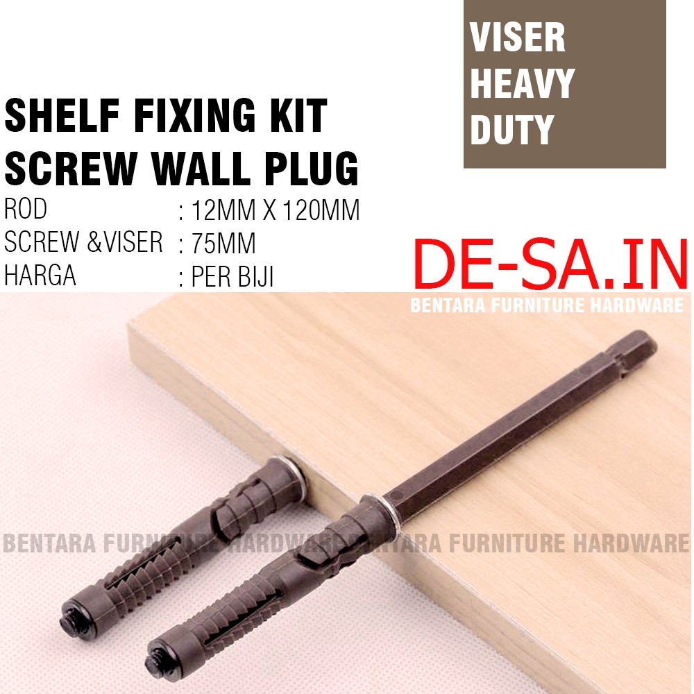 5 INCHI BAUT VISER PEN AMBALAN MELAYANG 120MM Skrup - Heavy Duty Wall Plug Bolt Shelf Knockdown