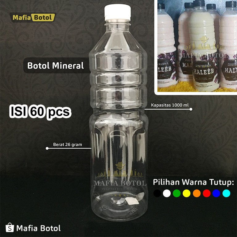 Jual Botol Plastik Mineral Minuman Minum Aqua Kosong Baru Besar Tutup 1 Liter Lt 1000 Ml Murah 6463