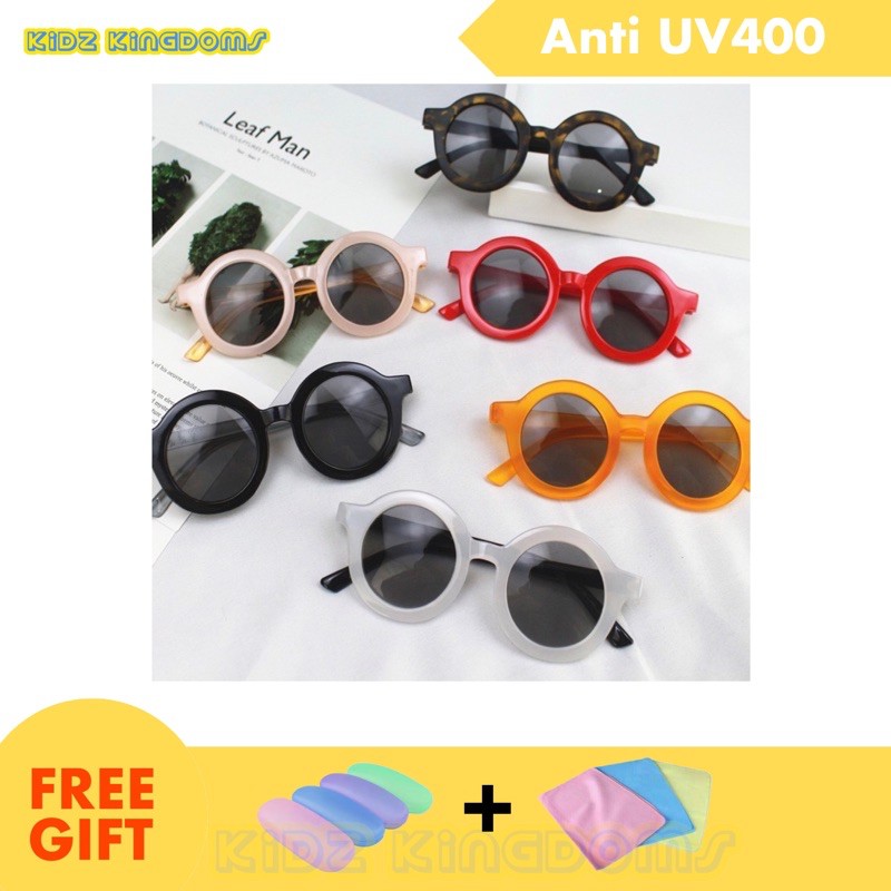 Kacamata Hitam Gaya Bulat Anak Anak Anti UV400 - Kacamata Hitam Bulat Fashion Anak