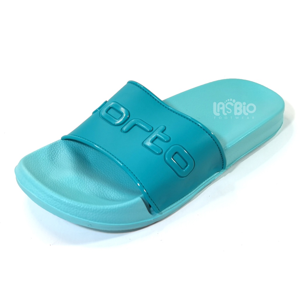 Porto Sandal Selop Slides Karet Kasual Wanita Warna Pastel Korea 1023L-3