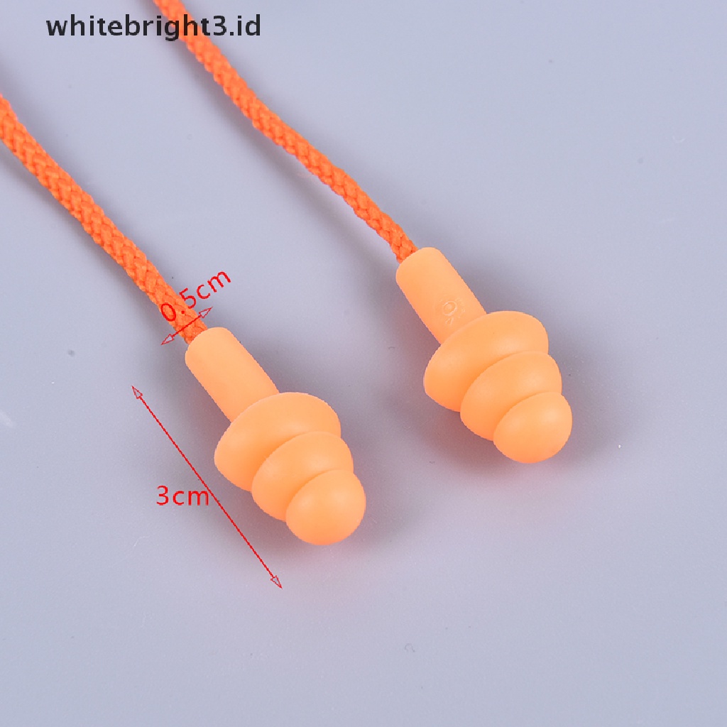 {whitebright3.id} Silicone Ear Plugs Sleep Earplugs Noise Reduction Swimming Earplugs With Rope ,