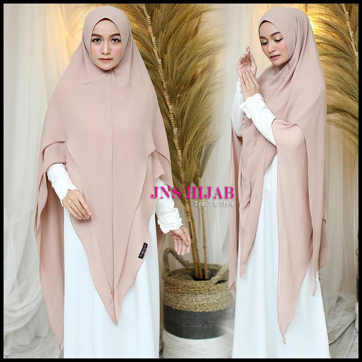Premium Khimar Saumi-Hijab Ceruty 2 Layer Jumbo/Khimar Ori Jns Hijab