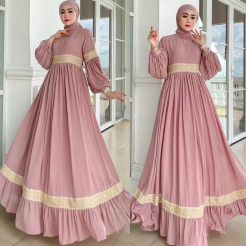 [Fashion Muslim] DANIK | DANISA MAXY DRESS | gamis renda ceruty babydoll