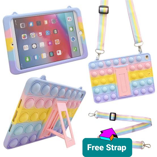 FREE STRAP - TALI Selempang (( Apple IPAD 6th Generation 9.7 A1954/A1893 )) Soft Case POP IT TIKTOK 