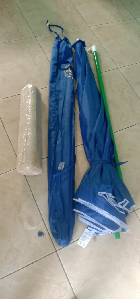 Payung Tenda Pantai 220cm Polos Double (2 Lapis/ 2 Helai) Anti-uv.