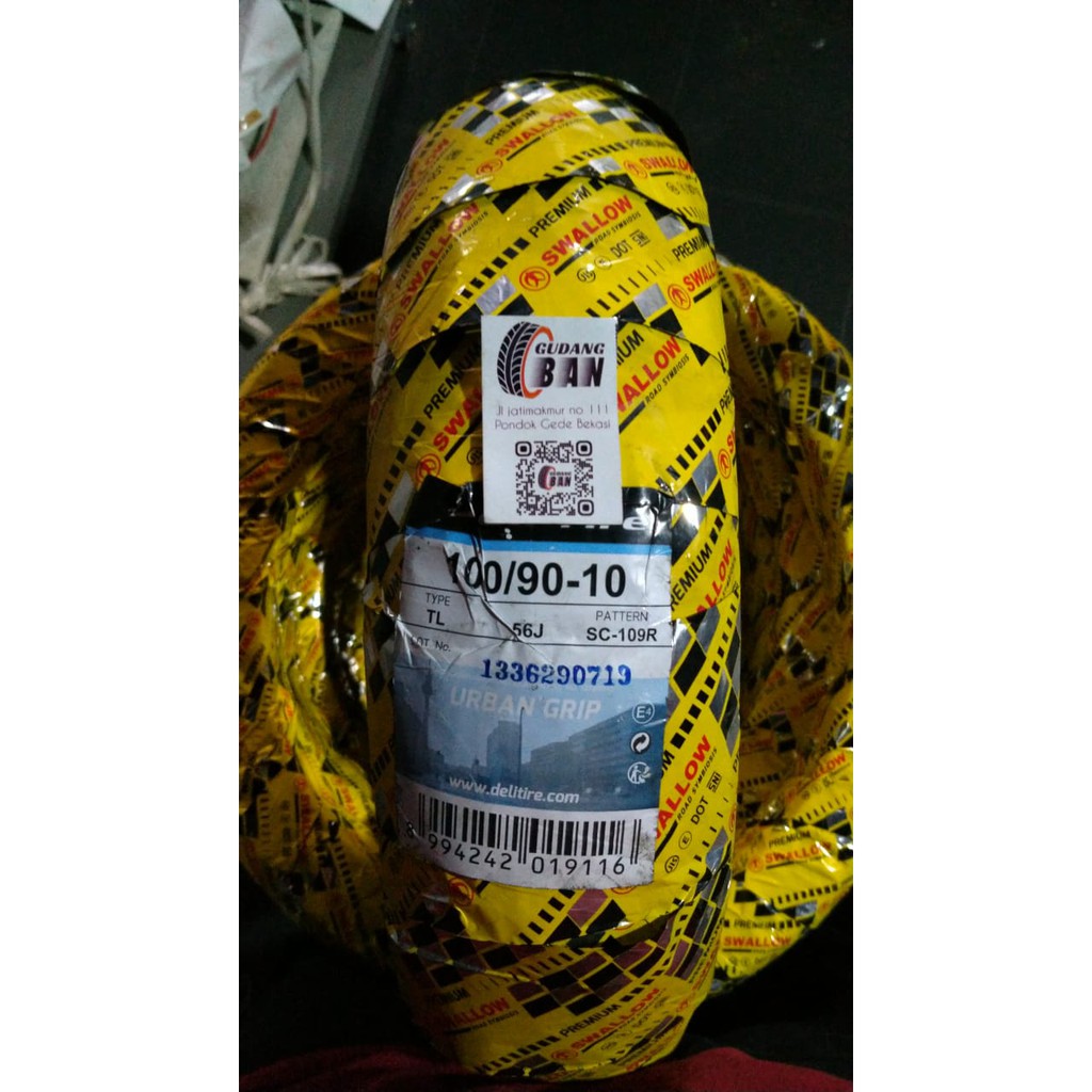 ( RING 10 ) URBAN GRIP 100 90 10 SWALLOW SC109 SC - 109 R Ban Luar Motor Vespa Zip piagio minimoto