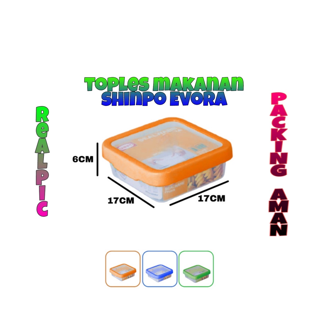 PROMO (BISA COD) Shinpo Evora SIP 324 S / SIP 324 T / Kotak Kue Plastik Polos / Kotak Makan / Food Storage / Tempat Kue - 0.9 L / 2L