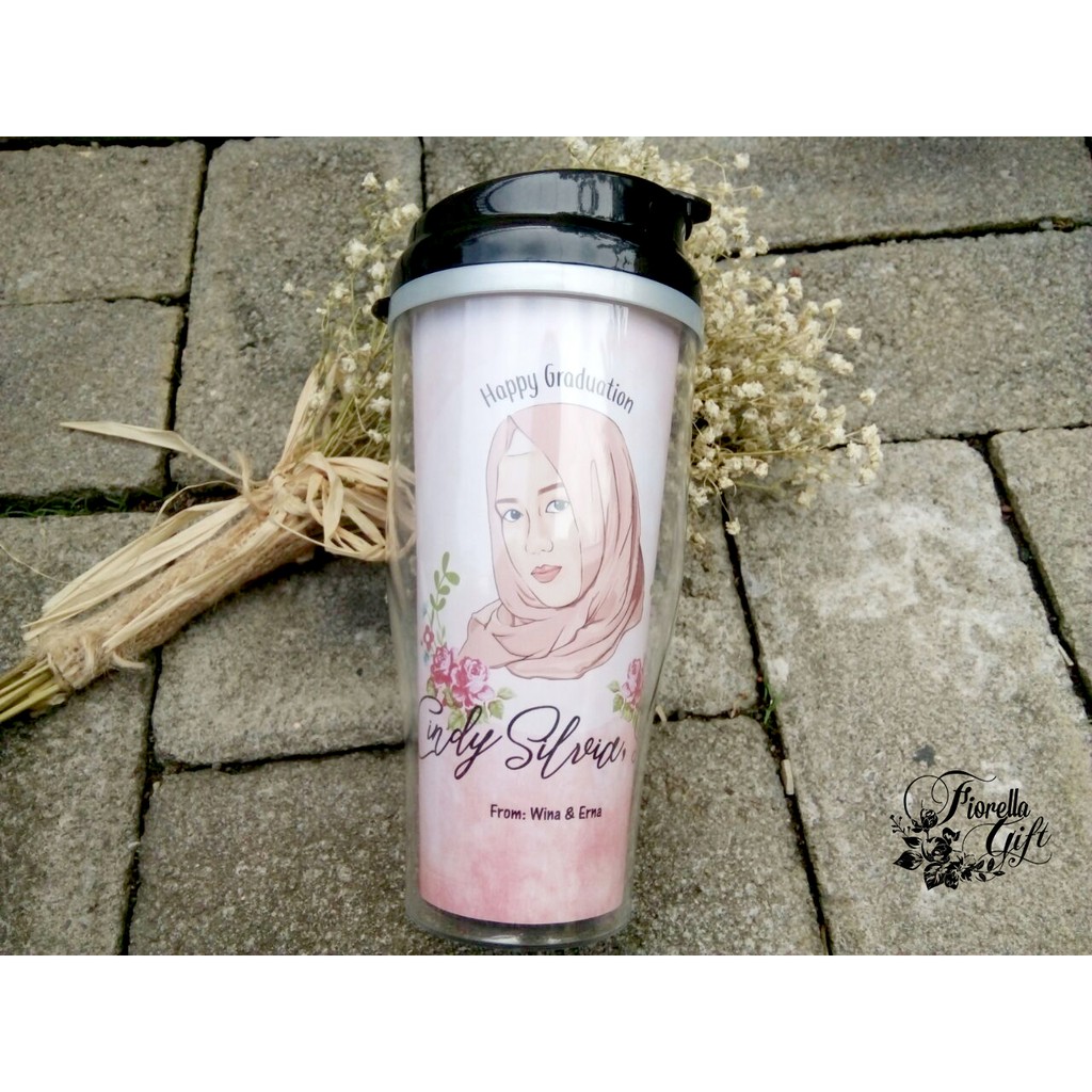 Custom Tumbler Ilustrasi hadiah ulang tahun, wisuda, anniversary unik