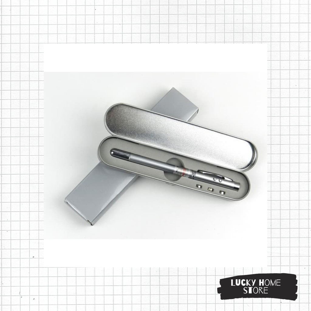 

Pulpen Laser Pena Bolpoin LED Aluminium Pointer - 5 IN 1 Pen Ballpoint Presentasi Dengan Box