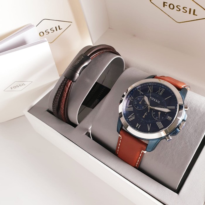 Jam Tangan Pria Fossil FS 5151 / FS5151 Leather Ori FULL SET