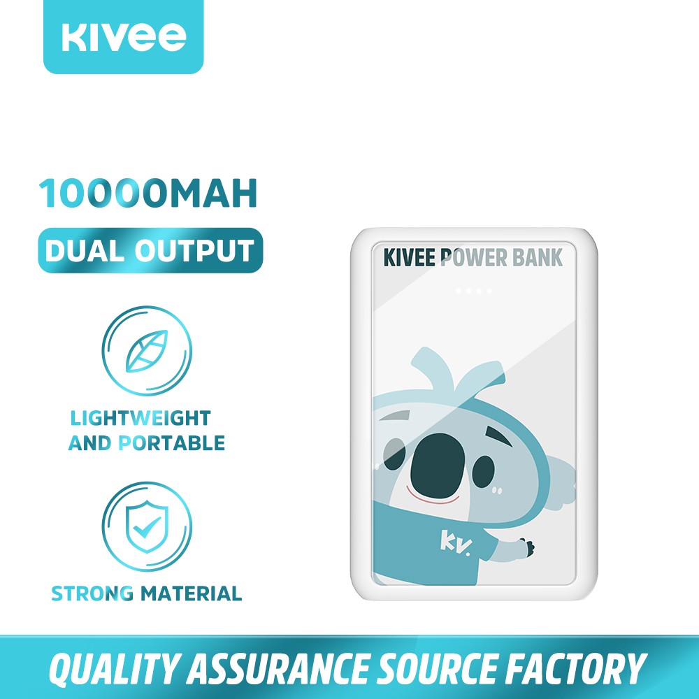 KIVEE PowerBank 10000mah fast charging USBx2 power Bank Xiaomi Oppo Vivo Samsung