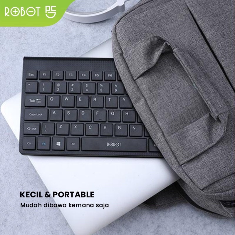 ROBOT Portable Mini Wired Keyboard RK10 Ultra-Thin Garansi Resmi 1 Tahun