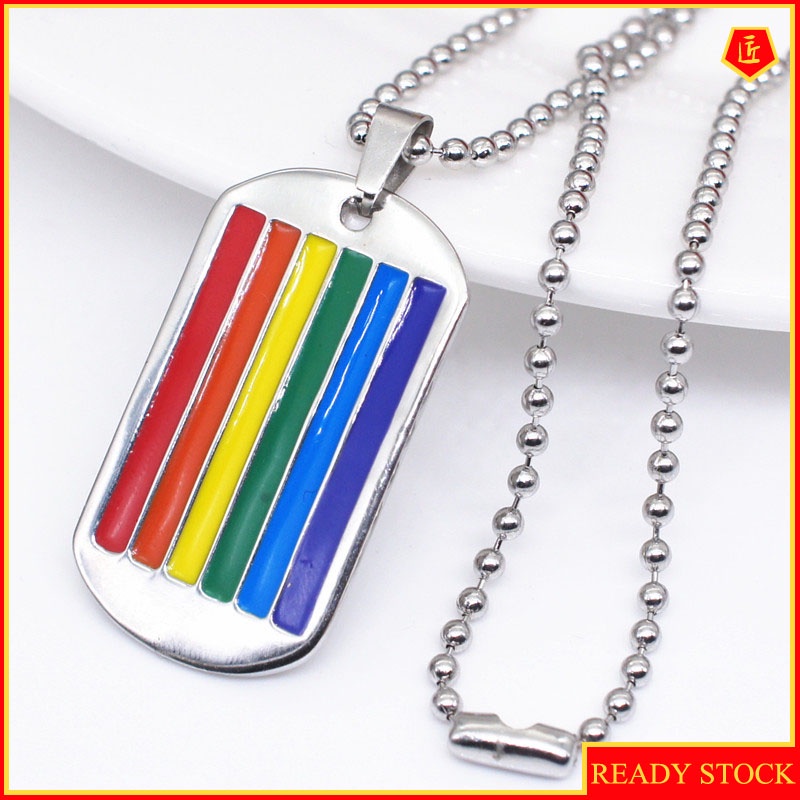 [Ready Stock]Fashion Personality Colorful Pendant Rainbow Necklace