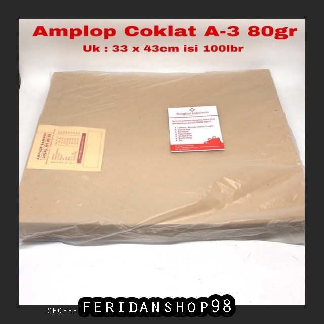 

FS1180 AMPLOP AMPLOP COKLAT D FOLIO ATK ISI 100LBR BY FERIDANSHOP98