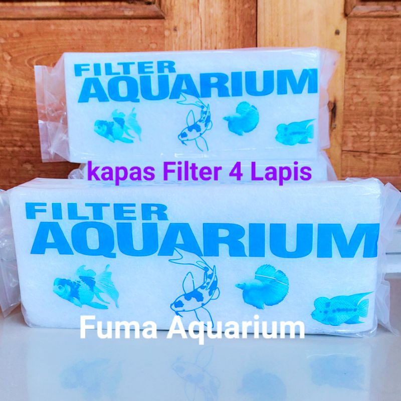 Kapas cahaya busa media filter aquarium isi 4 lapis padat dan tebal 25X10cm