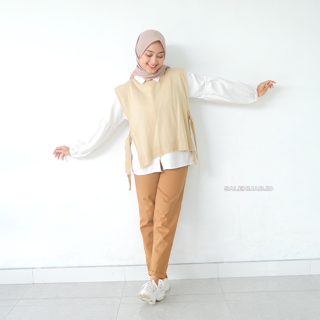 BAGGY PANTS AMERICAN DRILL (celana beggy panjang bagy wanita)-CARAMEL