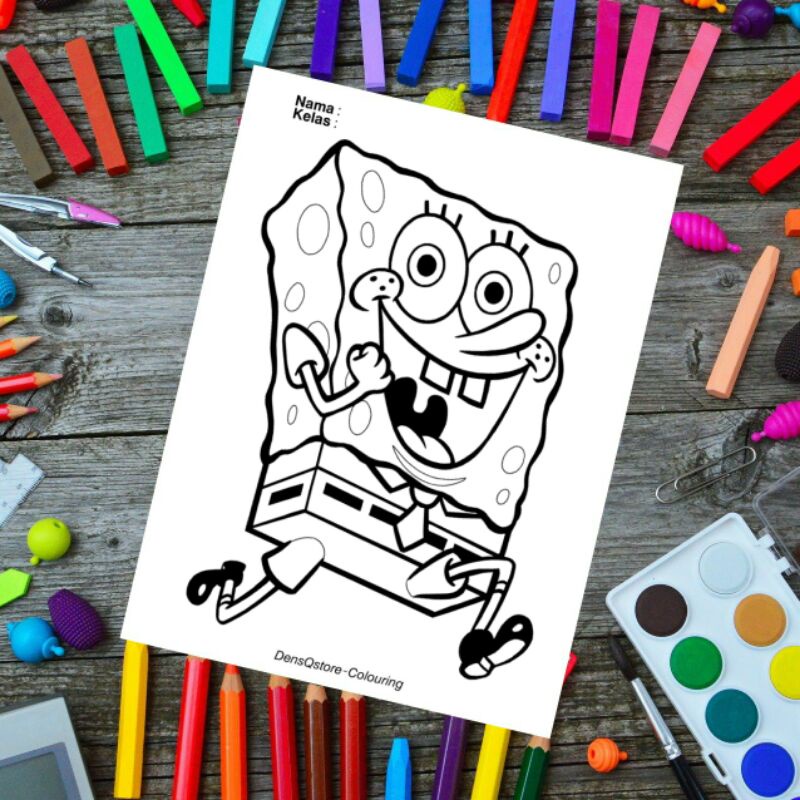 

Kertas Mewarnai Anak Tema Spongebob / Kertas Gambar (10 Lembar Gambar)