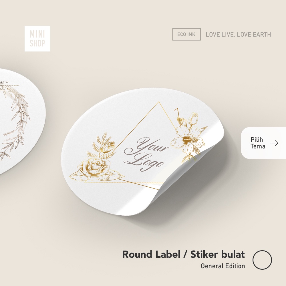 

Label Bulat Stiker Logo Waterproof ( murah / eco ink / seal wedding pernikahan / facial / makeup / round / dot / segel )