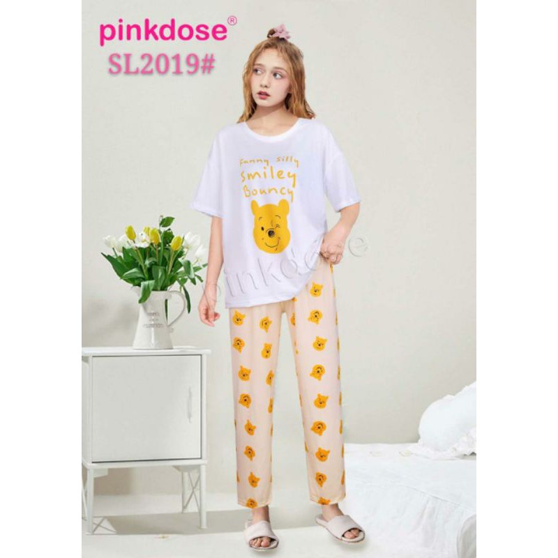 Stelan baju tidur import celana panjang / piyama wanita gambar kartun Ken-611