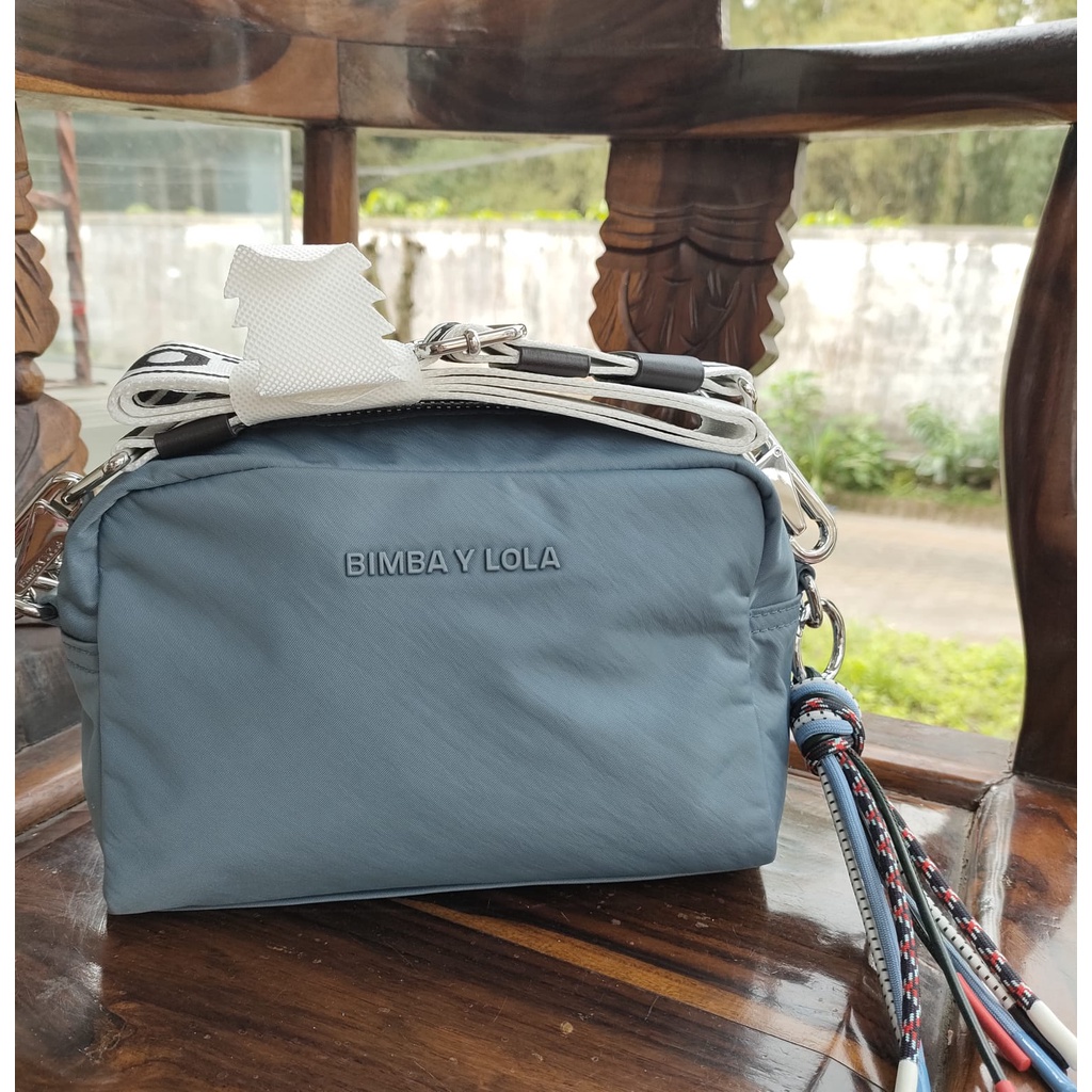 Bimba Y Lola Nylon Crossbody bag Denim Blue Authentic