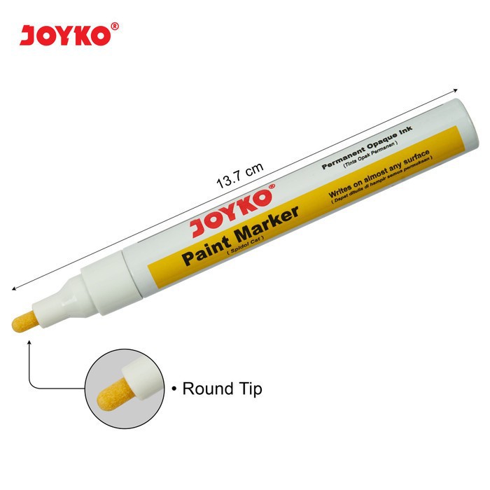 

Paint Marker Spidol Cat Permanen Joyko PTM-37 White PUTIH HARGA 1Pcs