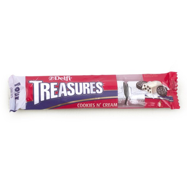 

DELFI Treasure Cookies Cream Chocolate 30g - Cokelat Krim Kukis 4p