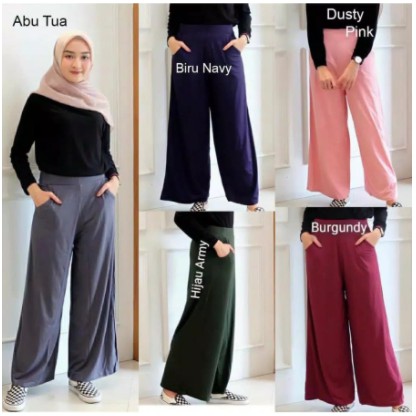 Fedora Fashion Konveksi KULOT SPANDEX DAILY BASIC celana wanita