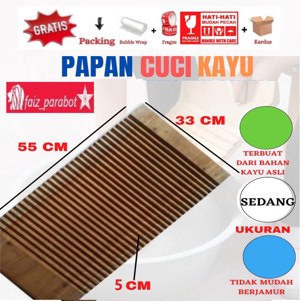 Gilasan Baju/ Papan Gilasan Baju / Papan Cuci Baju Penggilasan Kayu