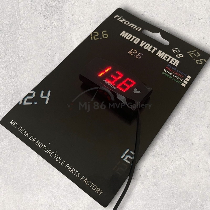 Volt meter Amper Aki Digital 12volt Merek Rizoma Original Warna Merah Biru