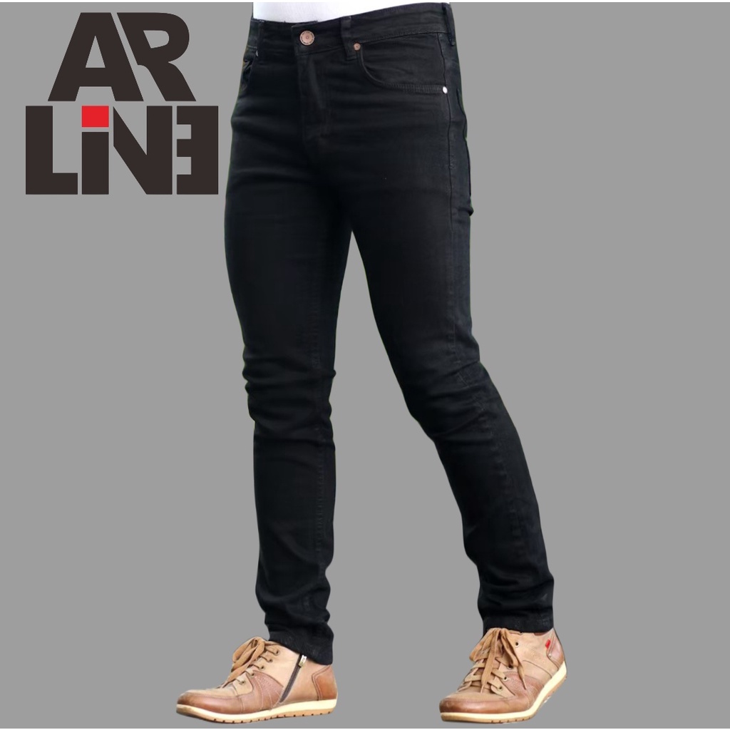 Celana Jeans Polos Hitam Putih Jins Slimfit Sobek Pensil Panjang Pria Keren Jins Sobek Skinny Cowok 