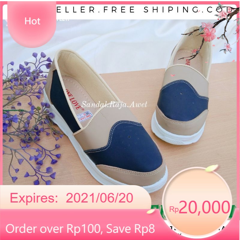 Sepatu Wanita Wedges Casual Terbaru Original Branded One Love Hak Tinggi 4cm Kulit Sintetis Import