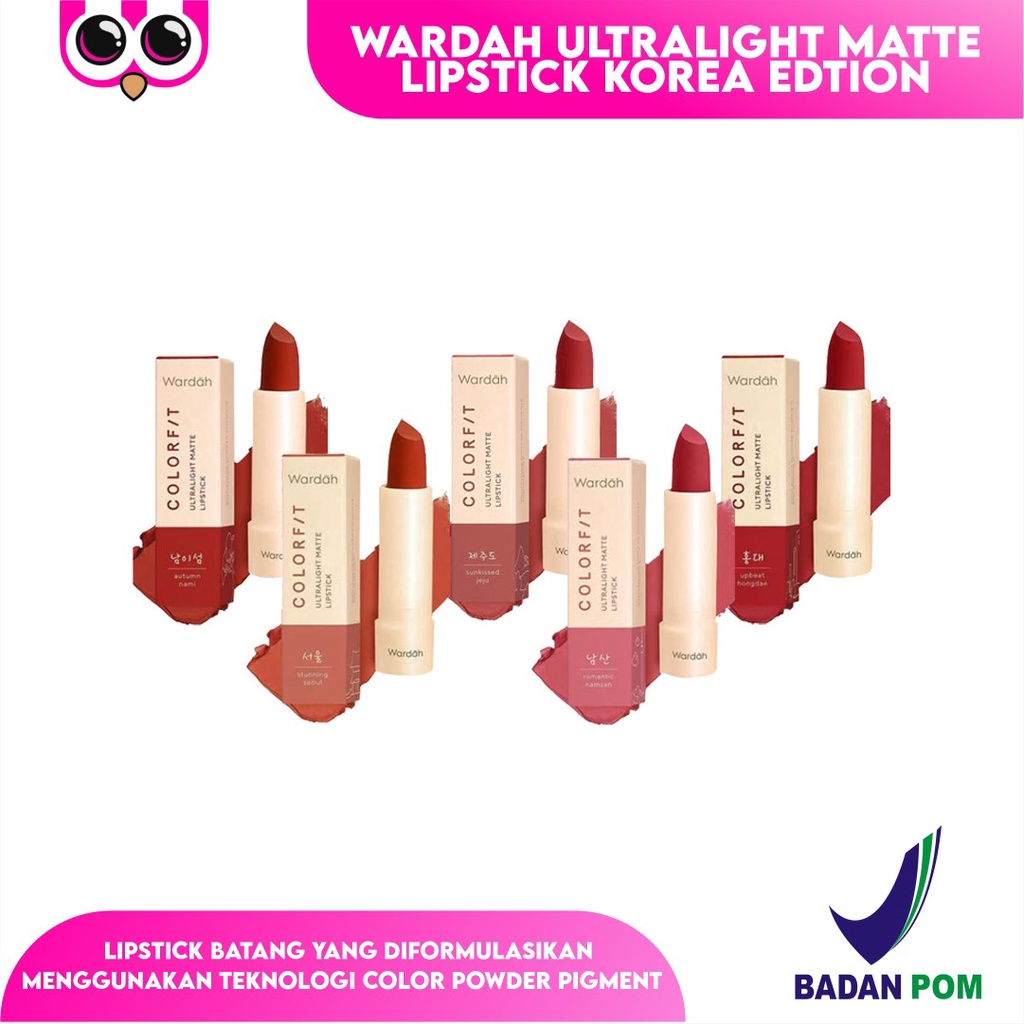 WARDAH ULTRALIGHT MATTE LIPSTICK KOREA EDTION / LIPSTIK BY WARDAH