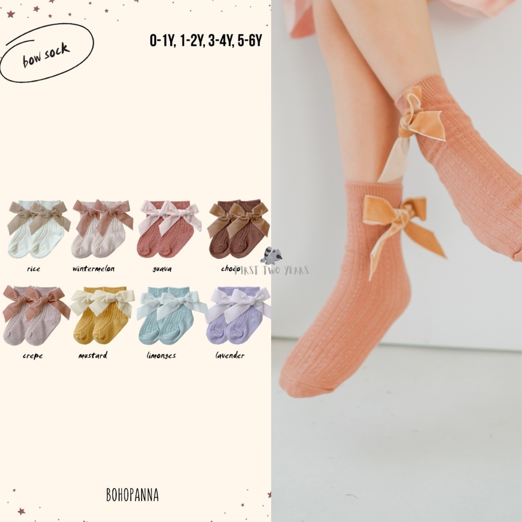 Bohopanna - Bow Socks / Kaos kaki Bayi dan Anak Perempuan