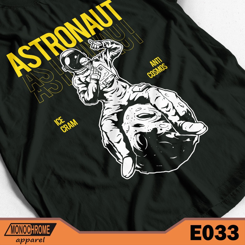 E033 Kaos Baju Distro Pria Astronot Astronaut Dewasa