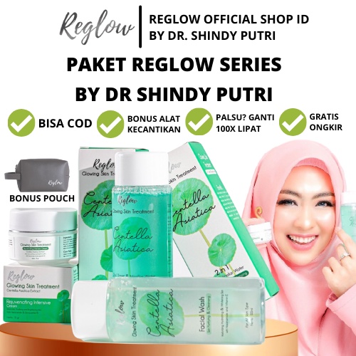 [BISA COD] Reglow Skincare Original Glow Skin Treatment Perawatan Wajah Skincare Whitening Glowing Pengilang Flek Hitam Perawatan Kecantikan Wajah Pemutih Wajah Cepat Re Glow Beauty Skin Care dr Shindy Putri Reg Glow Rglow Official Store