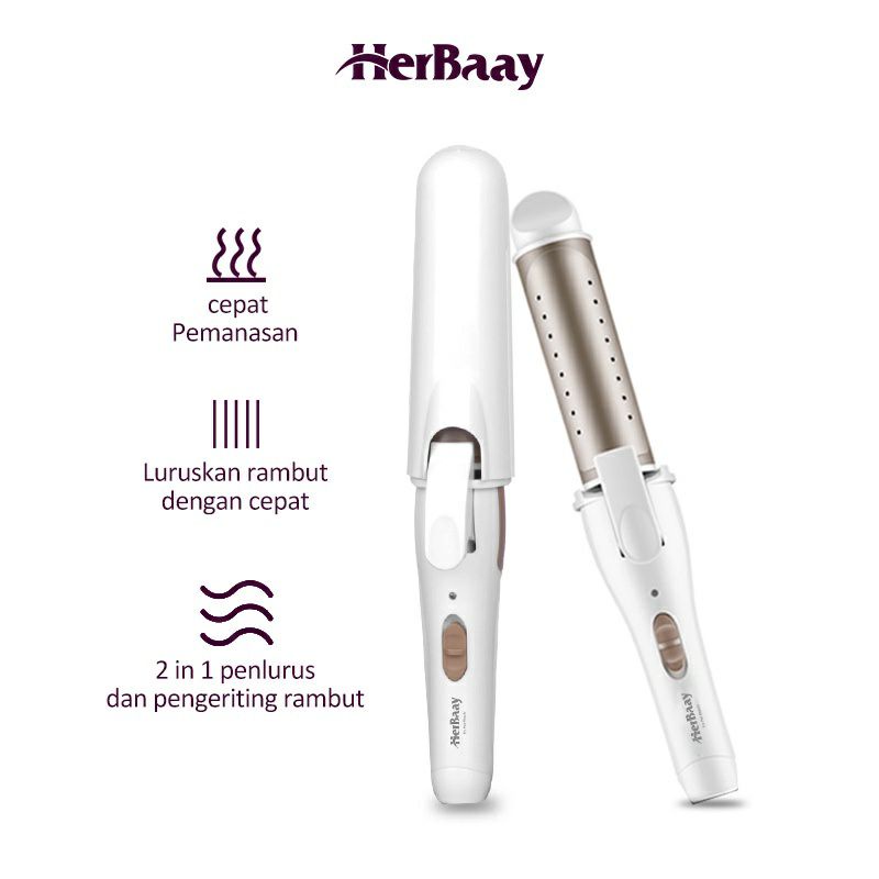 Herbaay 2in1 IRON CERAMICS Hair dryer straightener curler / Catok lurus keriting SECONDHAND