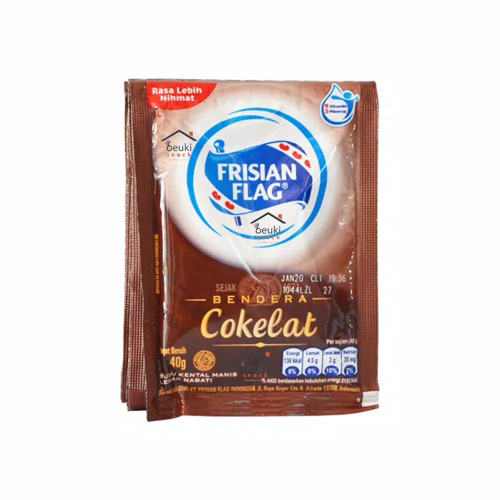 

RENCENG Frisian Flag Cokelat Susu Kental Manis Susu Bendera Rasa Coklat - 6pcs x 40gr