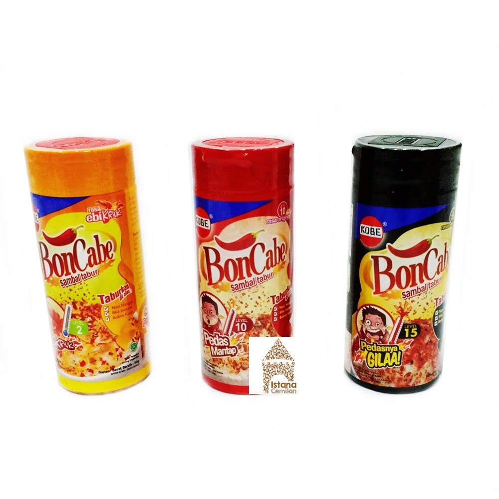 Kobe Bon Cabe Sambal tabur BOTOL Level Lv 3 Nori / 10 / 15 / 30 / 50 Max End. Boncabe