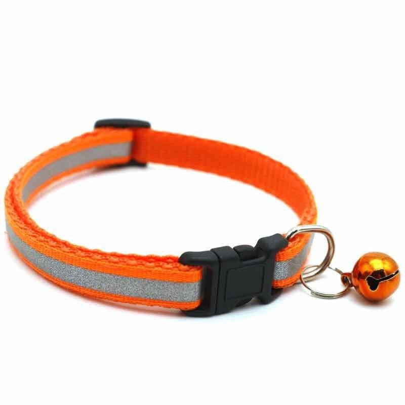 Kalung Reflektor Pemantul Cahaya Lonceng Bel Pets Collar Kucing Anjing