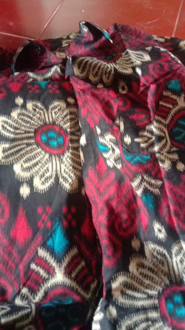 Risna Batik Hrb026 Kenongo Hem Kemeja Batik Pria Lengan Pendek  Katun Primis Halus M L Xlo