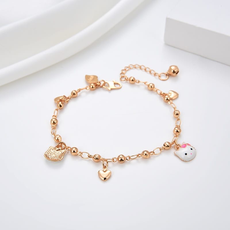 [COD]gelang tangan anak model hello kitty lucu terbaru Anti karat gelang mas anak perhiasan titanium gelang ukuran adjustable baby bangle