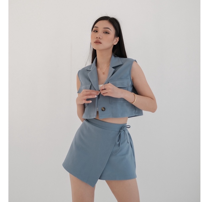 [TAVIA] SCARLETT SET / SETELAN WANITA-Blue Denim