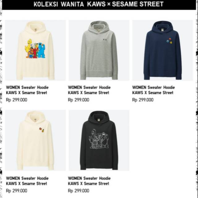 uniqlo kaws x sesame street hoodie