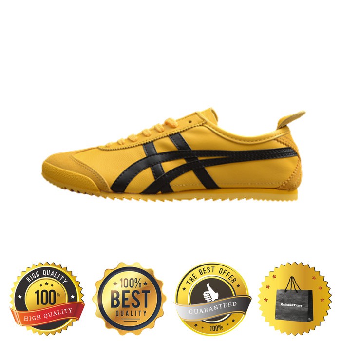 Promo Sepatu ONITSUKA Tiger DELUXE Yellow Black Original Leather Guaranted - Kuning, 37 Berkualitas