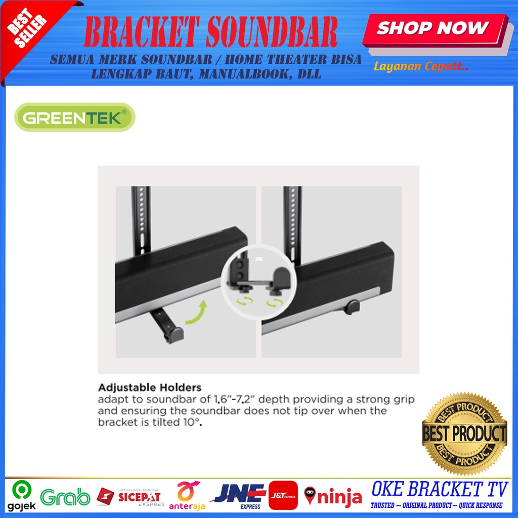 Bracket Soundbar Universal Holder Speaker TV Home Theater Wall