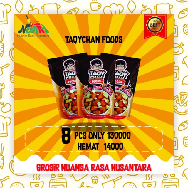 

[ PAKET GROSIR 8 PCS TERMURAH ] TAQYCHAN FOODS by Taqy Malik - Cireng Batagor Seblak Mercon Bandung